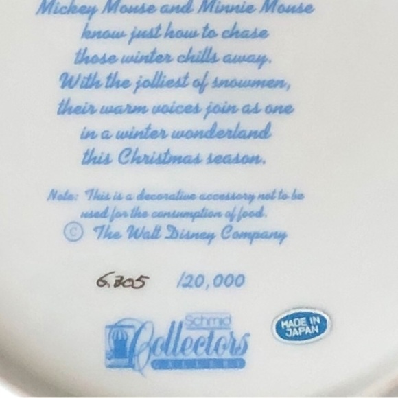 Vintage Schmid 1987 Walt Disney Collectors Gallery Merry Mouse Medley Plate - Picture 9 of 9